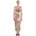 Aquarelle pink flower  Fitted Maxi Dress View1