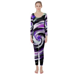 Canvas Acrylic Digital Design Long Sleeve Catsuit by Amaryn4rt