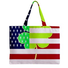 Usa Ireland American Flag Shamrock Irish Funny St Patrick Country Flag  Zipper Mini Tote Bag by yoursparklingshop