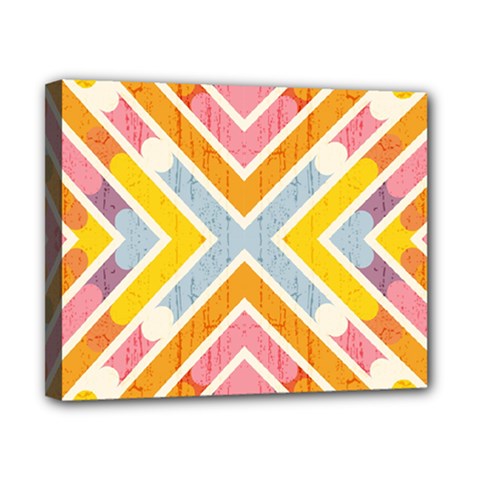 Line Pattern Cross Print Repeat Canvas 10  X 8  by Amaryn4rt