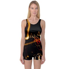 Abstract One Piece Boyleg Swimsuit by Amaryn4rt