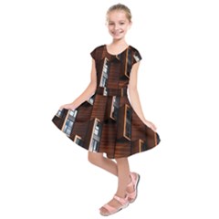 Abstract Architecture Building Business Kids  Short Sleeve Dress by Amaryn4rt