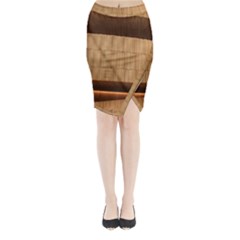 Architecture Art Boxes Brown Midi Wrap Pencil Skirt by Amaryn4rt