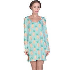 Cute Pineapple Long Sleeve Nightdress by Brittlevirginclothing