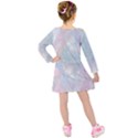 Pastel colored crystal Kids  Long Sleeve Velvet Dress View2