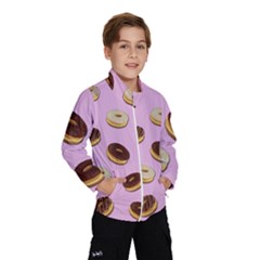 Donuts Pattern - Pink Wind Breaker (kids) by Valentinaart