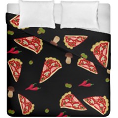 Pizza Slice Patter Duvet Cover Double Side (king Size) by Valentinaart