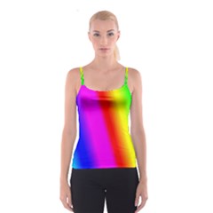 Multi Color Rainbow Background Spaghetti Strap Top