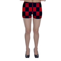 Black And Red Backgrounds Skinny Shorts by Amaryn4rt