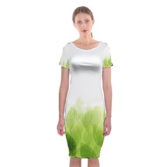 Green Leaves Pattern Classic Short Sleeve Midi Dress by Amaryn4rt