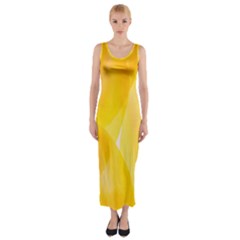 Yellow Pattern Painting Fitted Maxi Dress by Amaryn4rt