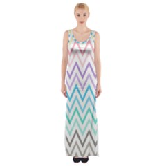 Colorful Wavy Lines Maxi Thigh Split Dress by Brittlevirginclothing