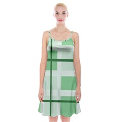 Abstract Green Squares Background Spaghetti Strap Velvet Dress by Amaryn4rt