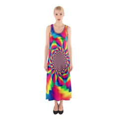 Colorful Psychedelic Art Background Sleeveless Maxi Dress by Amaryn4rt