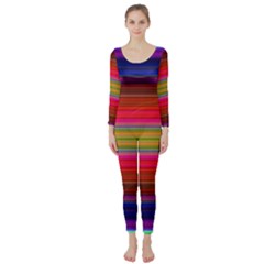 Fiesta Stripe Colorful Neon Background Long Sleeve Catsuit