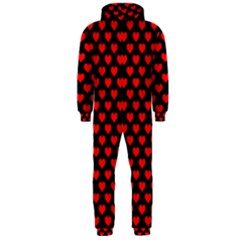 Love Pattern Hearts Background Hooded Jumpsuit (men)  by Amaryn4rt