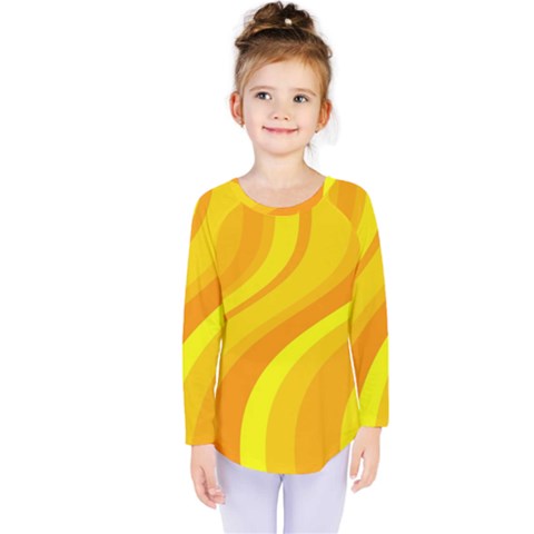 Orange Yellow Background Kids  Long Sleeve Tee by Amaryn4rt