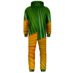 Pattern Colorful Palm Leaves Hooded Jumpsuit (men)  by Amaryn4rt