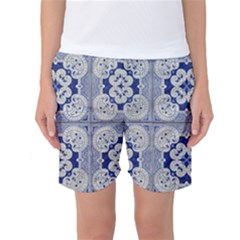 Ceramic Portugal Tiles Wall Women s Basketball Shorts by Amaryn4rt