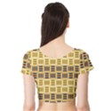 Textile Texture Fabric Material Short Sleeve Crop Top (Tight Fit) View2