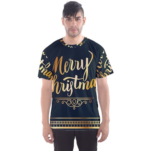 Christmas Gold Black Frame Noble Men s Sport Mesh Tee by Nexatart