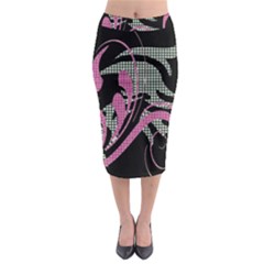 Violet Calligraphic Art Midi Pencil Skirt by Nexatart