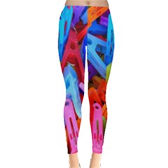 Clothespins Colorful Laundry Jam Pattern Leggings  by Nexatart