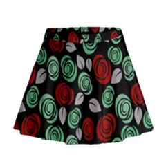 Decorative Floral Pattern Mini Flare Skirt by Valentinaart