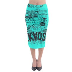 Typography Illustration Chaos Midi Pencil Skirt by Nexatart