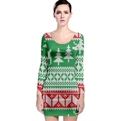 Christmas Jumper Pattern Long Sleeve Bodycon Dress by Nexatart