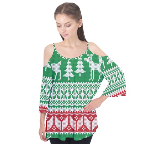 Christmas Jumper Pattern Flutter Tees by Nexatart