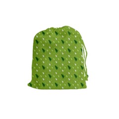 Green Christmas Tree Background Drawstring Pouches (medium)  by Nexatart