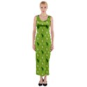 Green Christmas Tree Background Fitted Maxi Dress View1