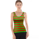 Pattern Lines Red Green Tank Top View1