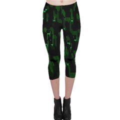 Abstract Art Background Green Capri Leggings  by Nexatart