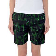 Abstract Art Background Green Women s Basketball Shorts by Nexatart