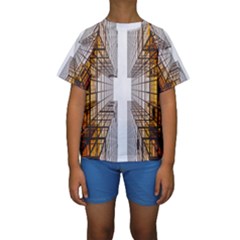 Architecture Facade Buildings Windows Kids  Short Sleeve Swimwear by Nexatart