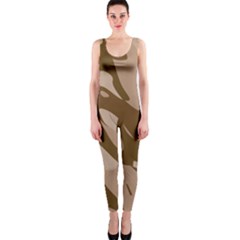 Background For Scrapbooking Or Other Beige And Brown Camouflage Patterns Onepiece Catsuit by Nexatart