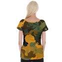 Background For Scrapbooking Or Other Camouflage Patterns Orange And Green Women s Cap Sleeve Top View2