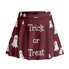 Halloween Free Card Trick Or Treat Mini Flare Skirt by Nexatart