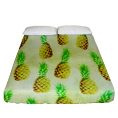 Pineapple Wallpaper Vintage Fitted Sheet (california King Size) by Nexatart