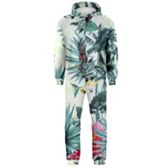 Grey Flowers Hooded Jumpsuit (men)  by Brittlevirginclothing