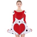 Red heart Long Sleeve Velvet Skater Dress View1