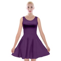 Purple Texture Velvet Skater Dress by Valentinaart