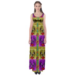 Peace Dogs Empire Waist Maxi Dress by pepitasart