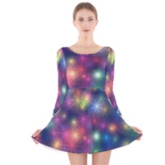 Abstract Background Graphic Design Long Sleeve Velvet Skater Dress by Nexatart