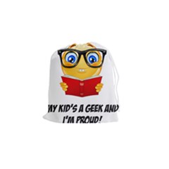 Geek Kid Drawstring Pouches (small)  by athenastemple