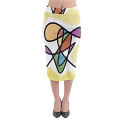 Art Abstract Exhibition Colours Midi Pencil Skirt by Nexatart