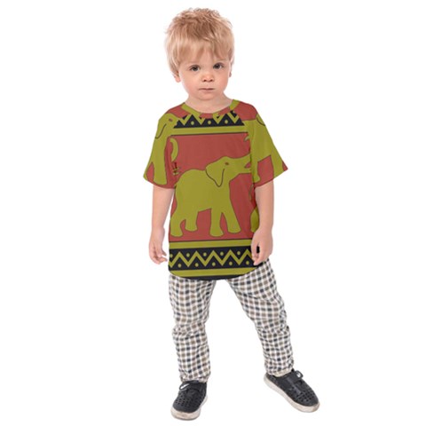 Elephant Pattern Kids  Raglan Tee by Nexatart