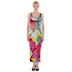 Colorful Hipster Classy Fitted Maxi Dress by Brittlevirginclothing